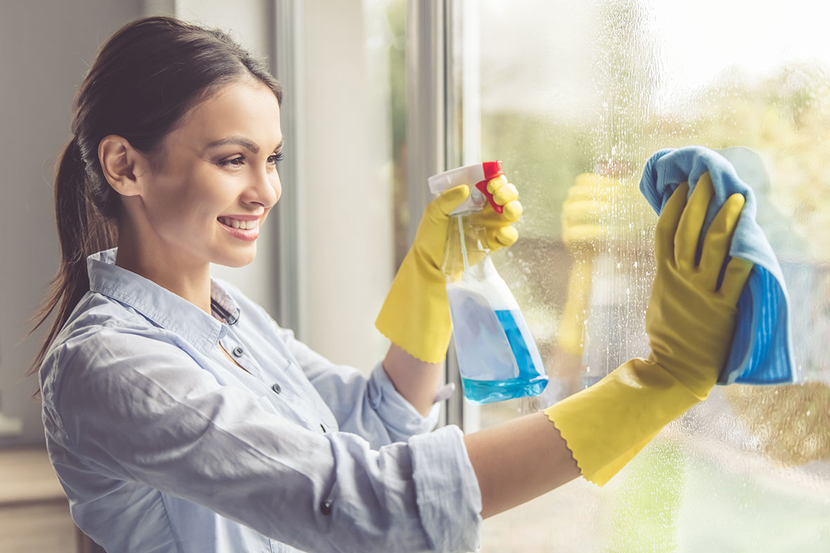 Cleaning windows and doors